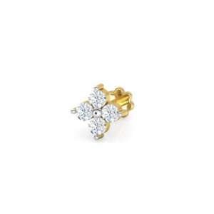 4 Stone Nosepin (0.10 CT) 21k Gold